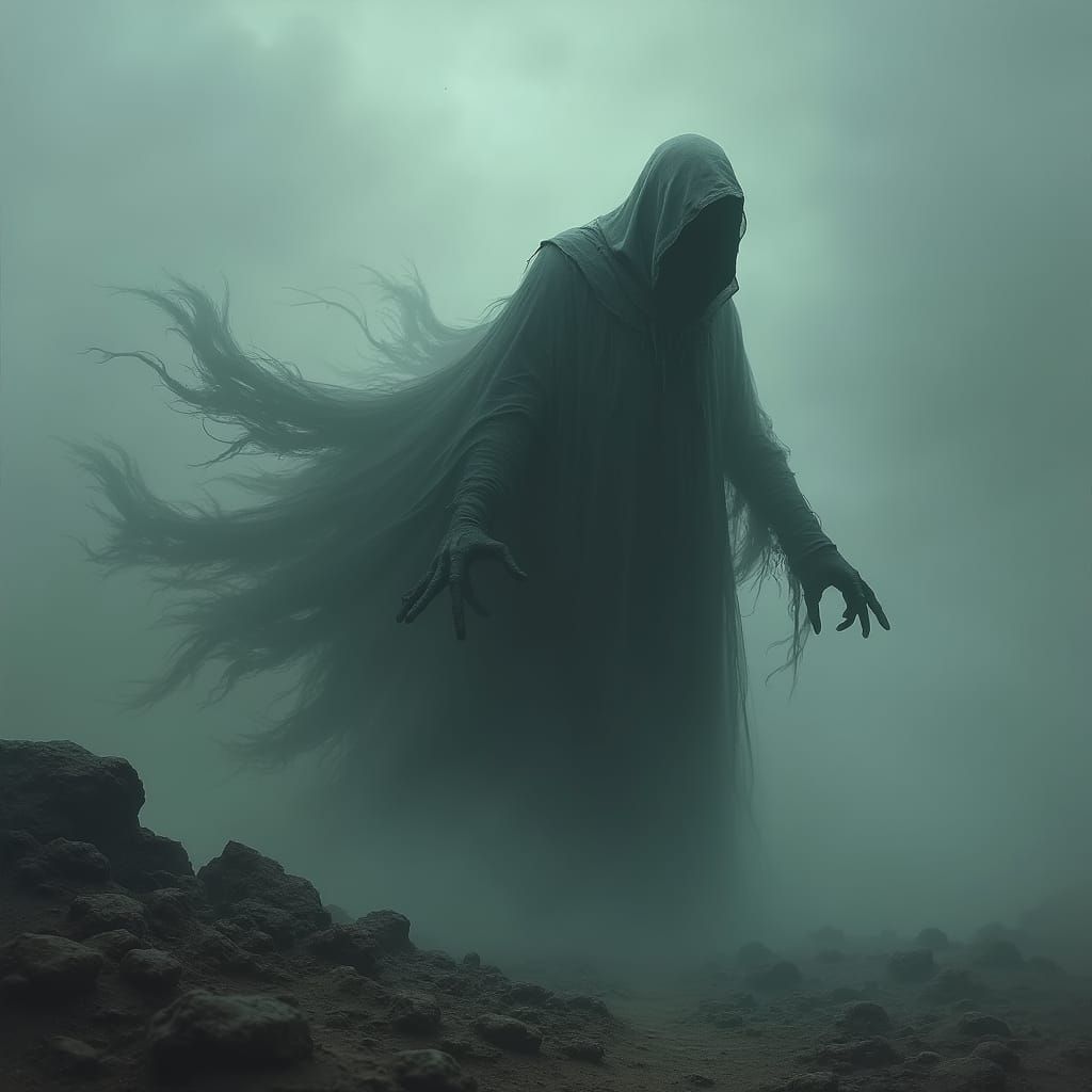 Ghostly Phantom Wreaks Havoc in Dark Fantasy Style