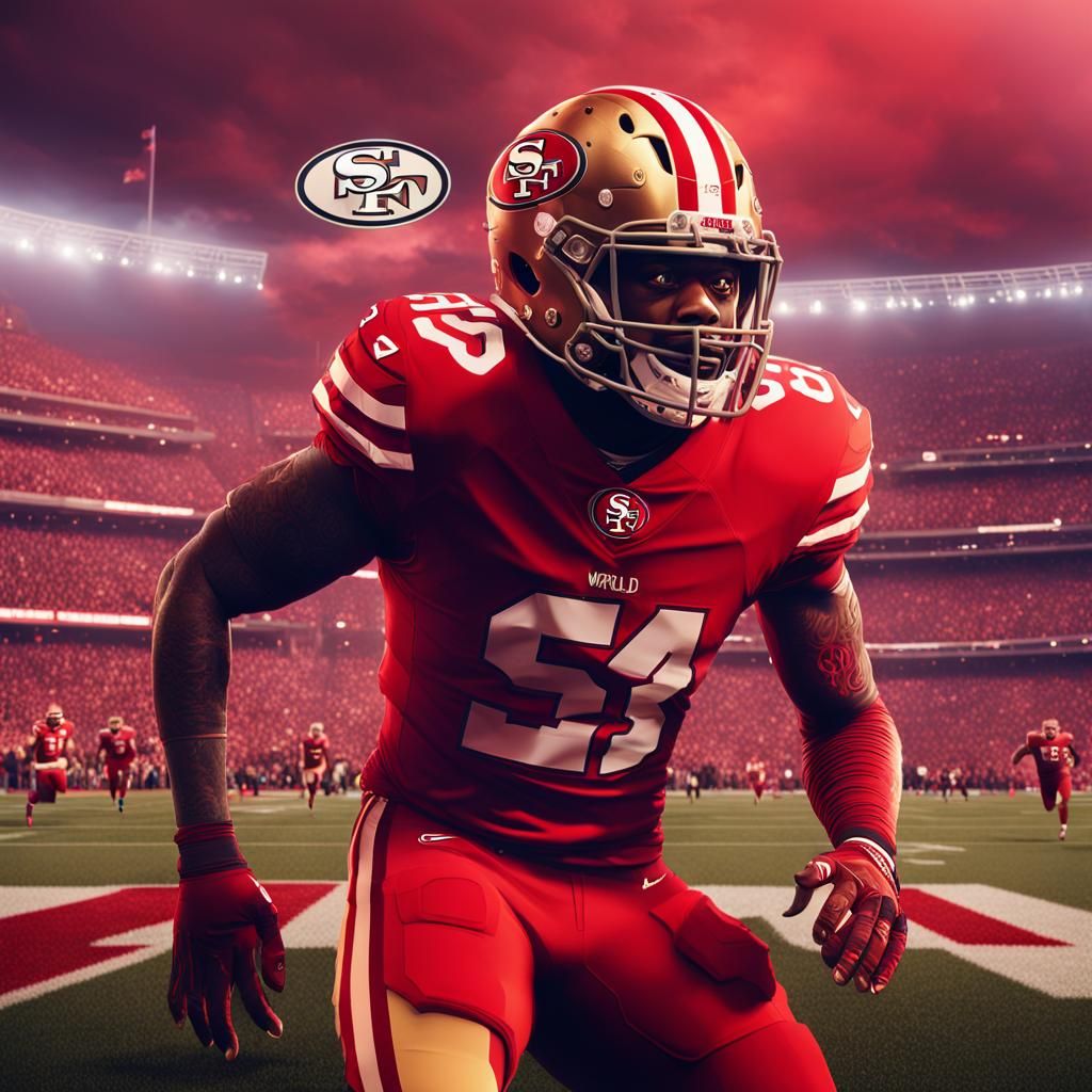 Juice WRLD in 49ers Uniform: Detailed Matte Painting
