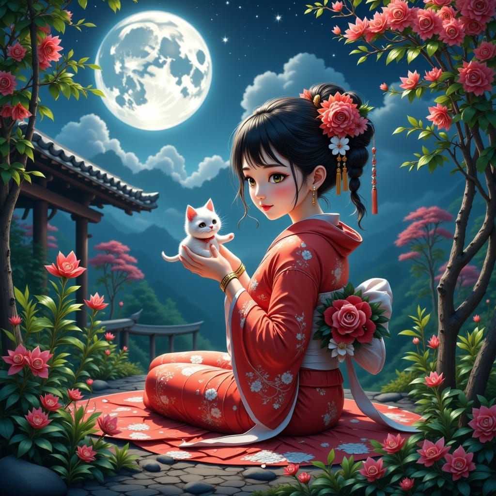 Posing Pretty under the Moon