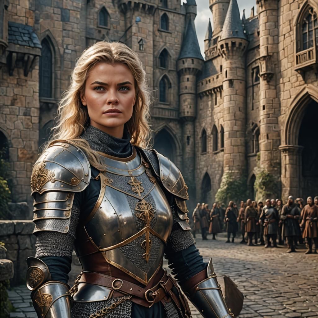 Medieval Knight in Detailed Matte Painting Style