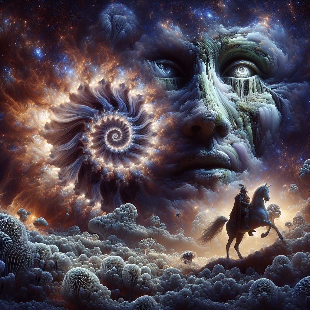 Horse Transforming into Smoke in Mystical Wonderland