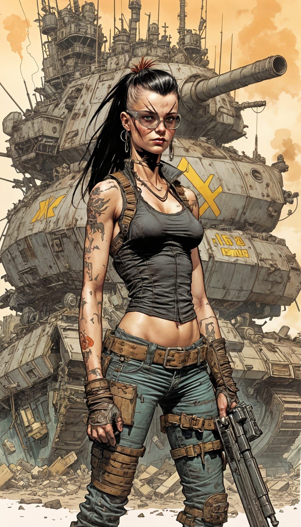 X-23 as Tank Girl in Punk Comic Book Art