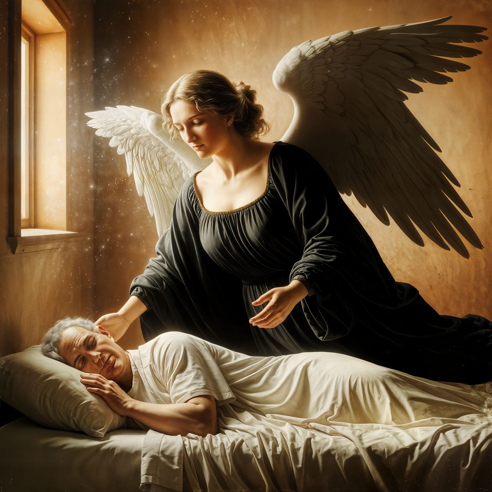 Angel of Death in Moonlit Sanctuary