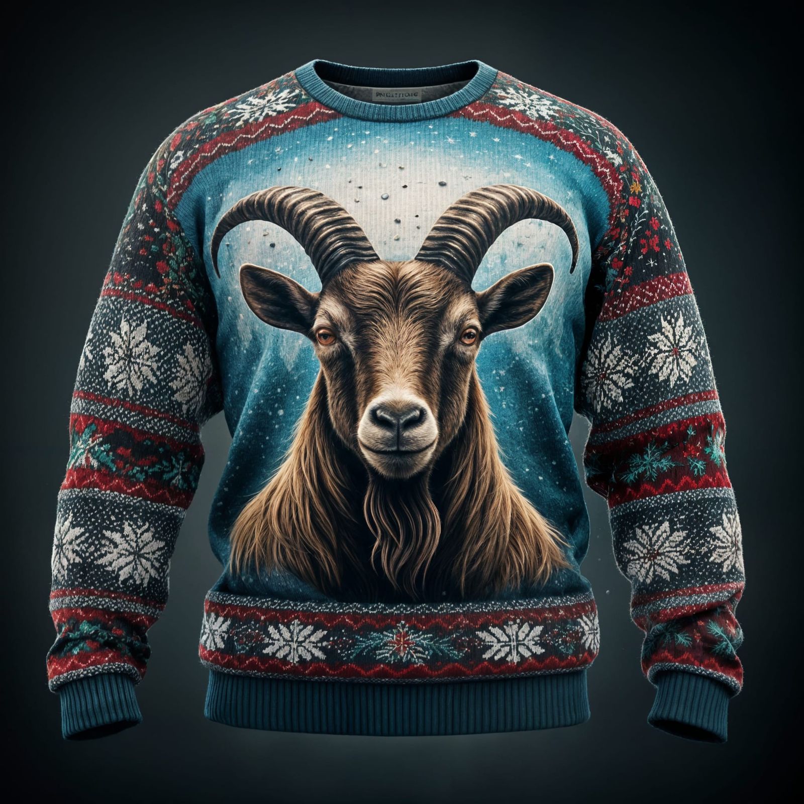 Fantastical Goat Sweater in Detailed Matte Painting