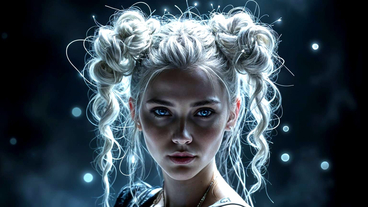 Avant-Garde Braids with Silver Threads and LED Lights