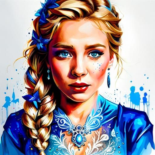 Gorgeous Teenage Princess Elsa Portrait in 8k