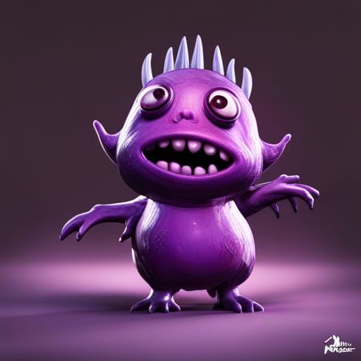 Hyperdetailed Purple Monster in Dark Fantasy Style