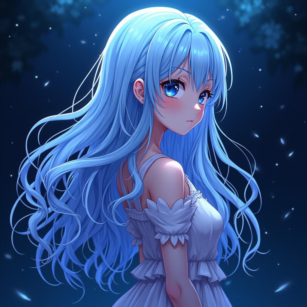 Luminescent Jellyfish Hair Style in Anime Art