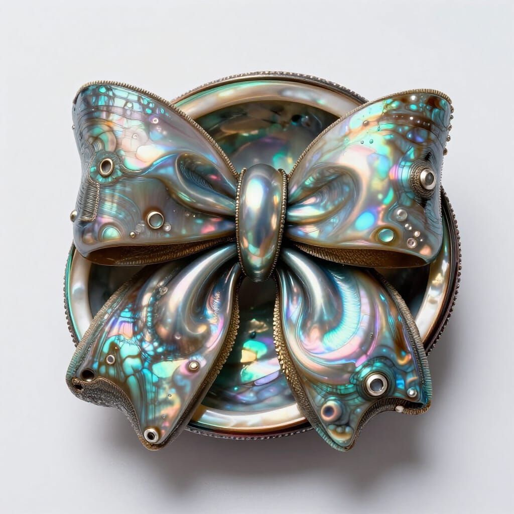 Luxurious Abalone Shell Bow in Ethereal Light