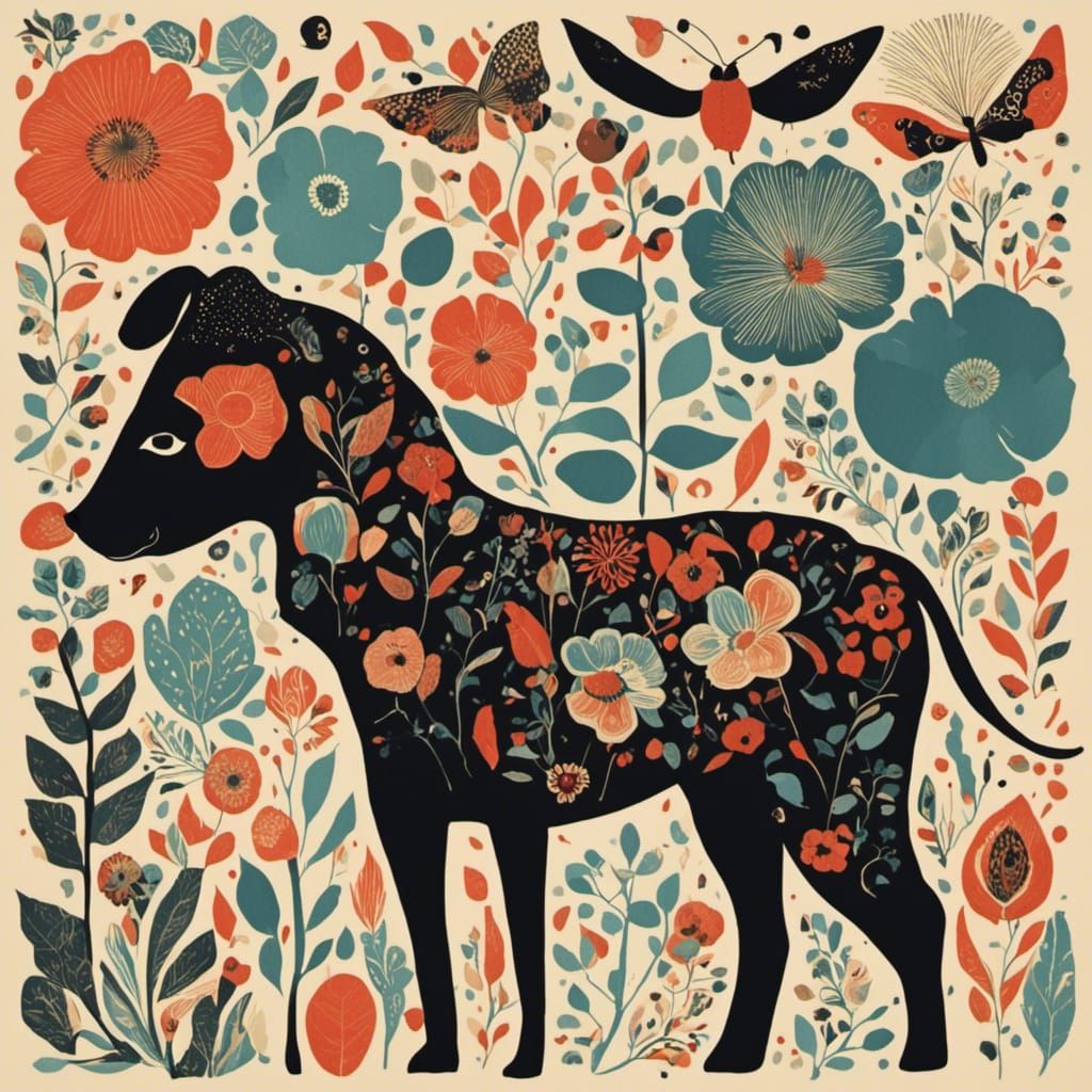 Dog in Sunglasses as Collage Art