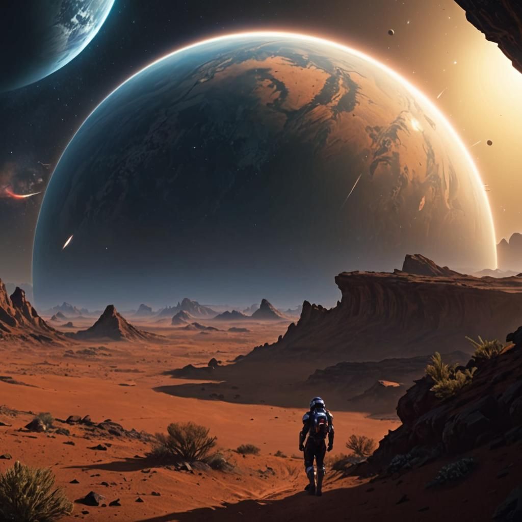 Exoplanet Colonization in Digital Matte Painting Style