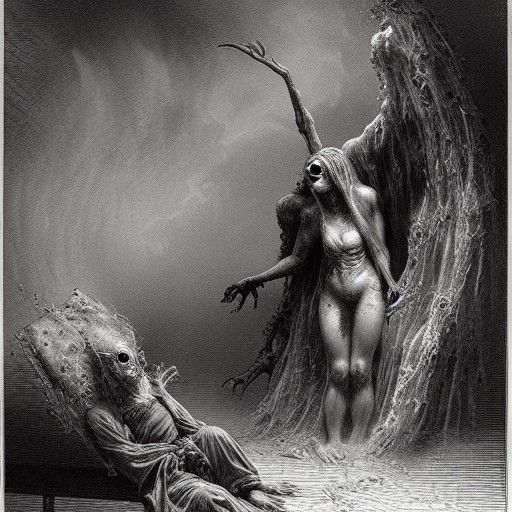 Ghoul Feasting: A Horror Scene