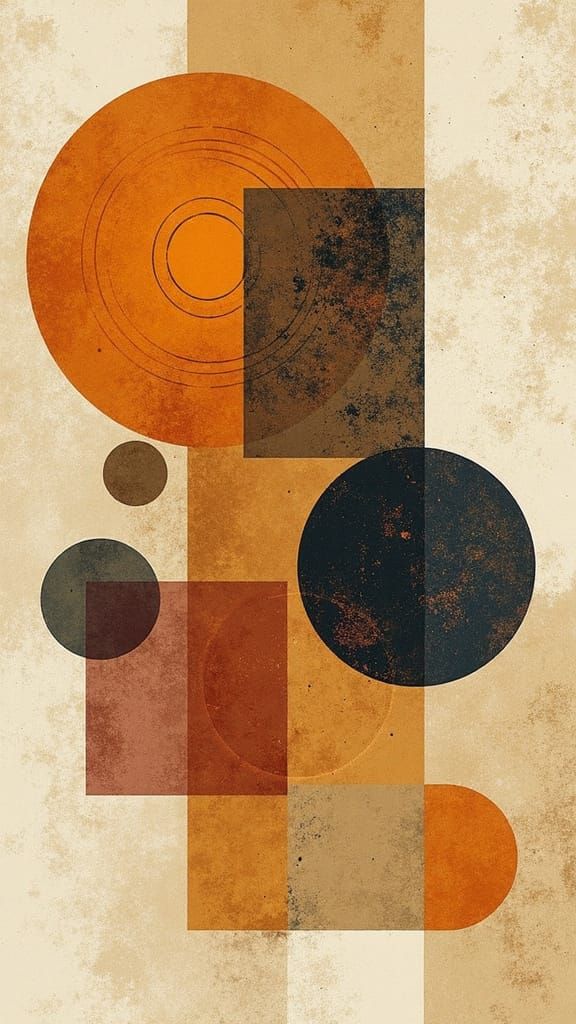 Minimalist Abstract with Geometric Forms and Natural Pattern...