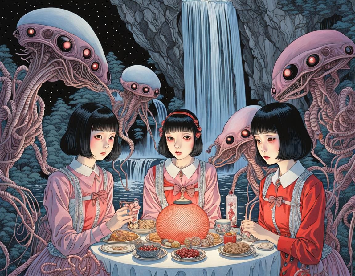 Eerie Alien Holiday Party at Waterfall