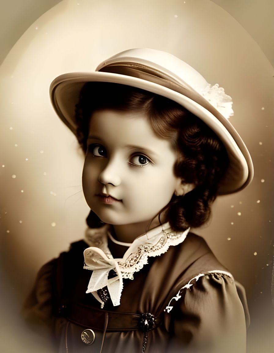 Victorian Girl in Sepia Photograph Style