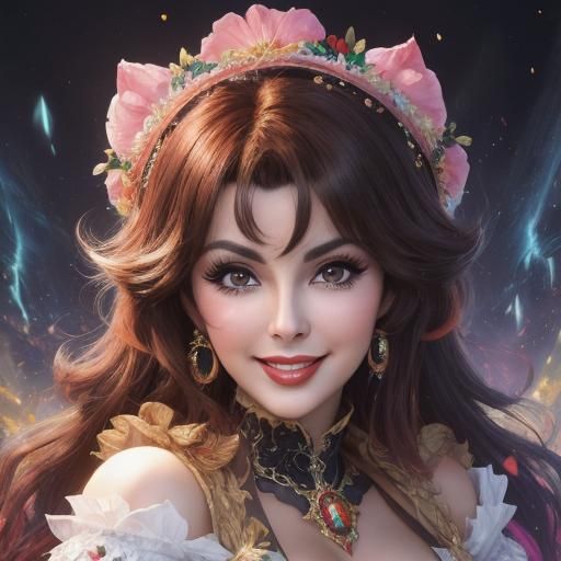 Gina Lollobrigida Portrait in Manga Anime Style