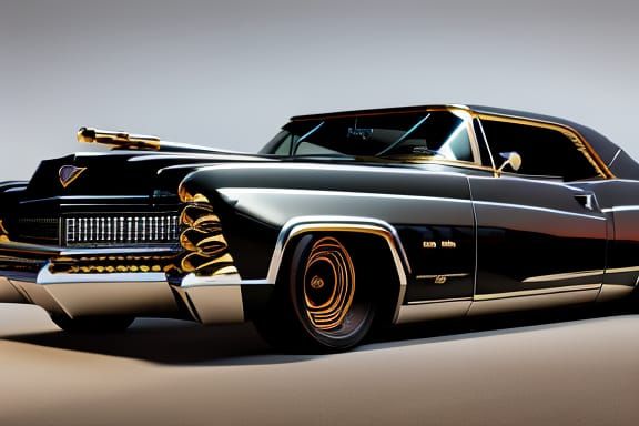 Black Cadillac Hurst with Gold Trim: Hyperdetailed Concept A...
