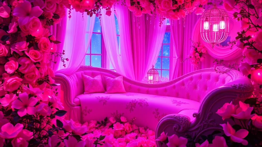 Surreal, Neon-Hued Boudoir in Ultra-Feminine Style