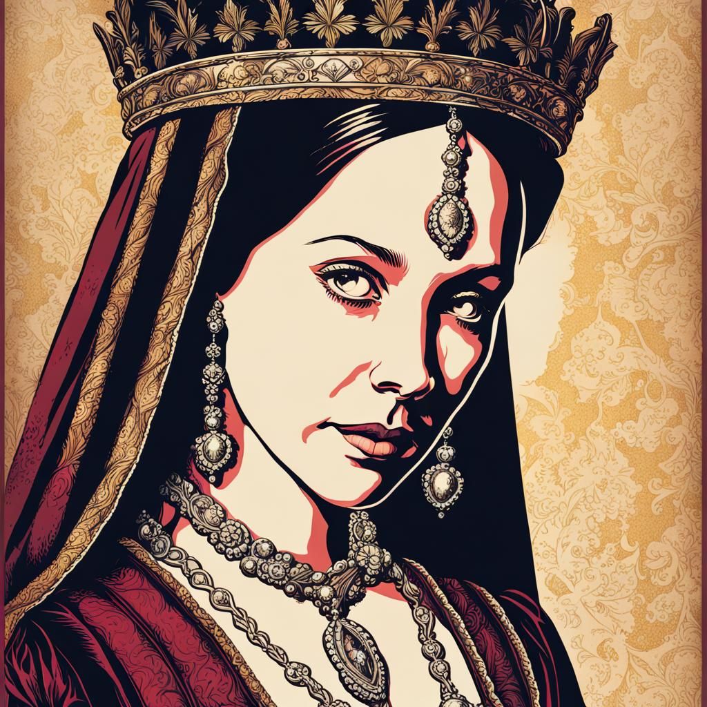 Vintage Poster Screenprint of Anne Boleyn