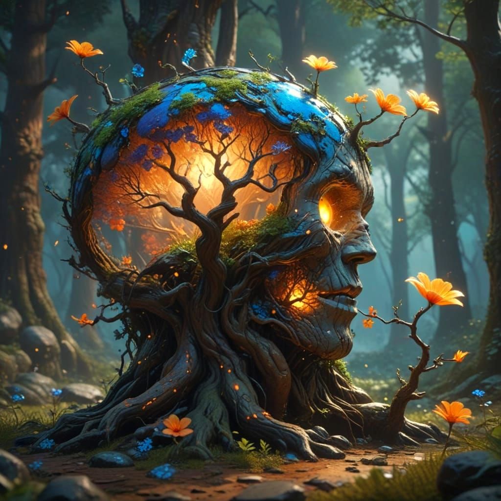 Vibrant Forest Whimsy in Triadic Colors