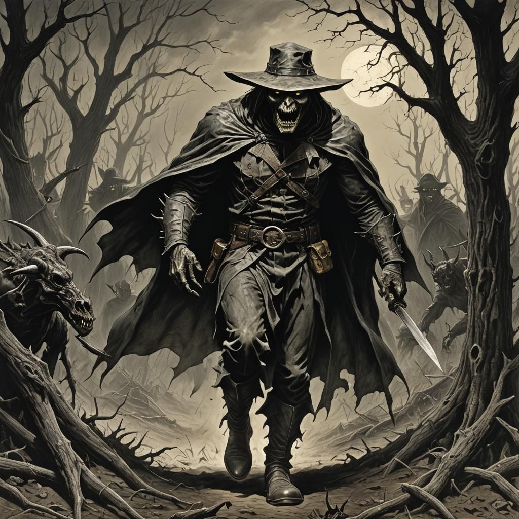 Horror Scene in Gustave Doré Style