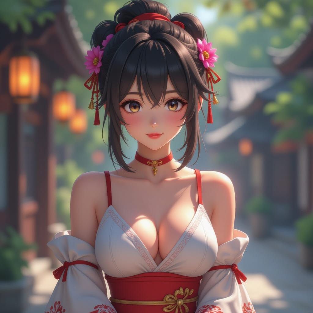 Anime Girl in 3D Style with Cinematic Lighting