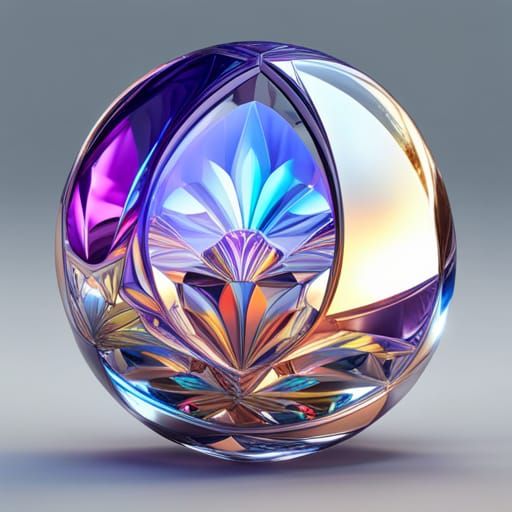 Crystal Orb Figurine in Art Nouveau Style