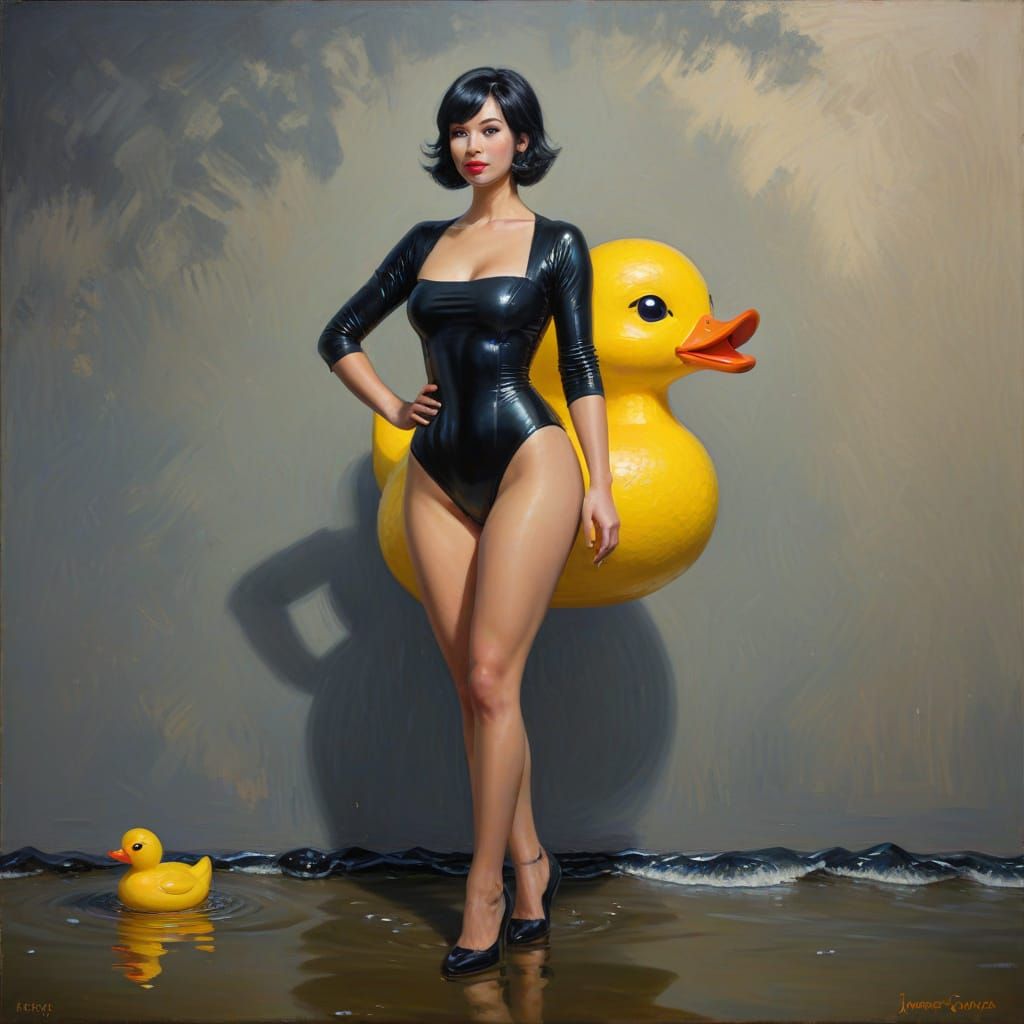 Lady Ducky in Oil Painting Style