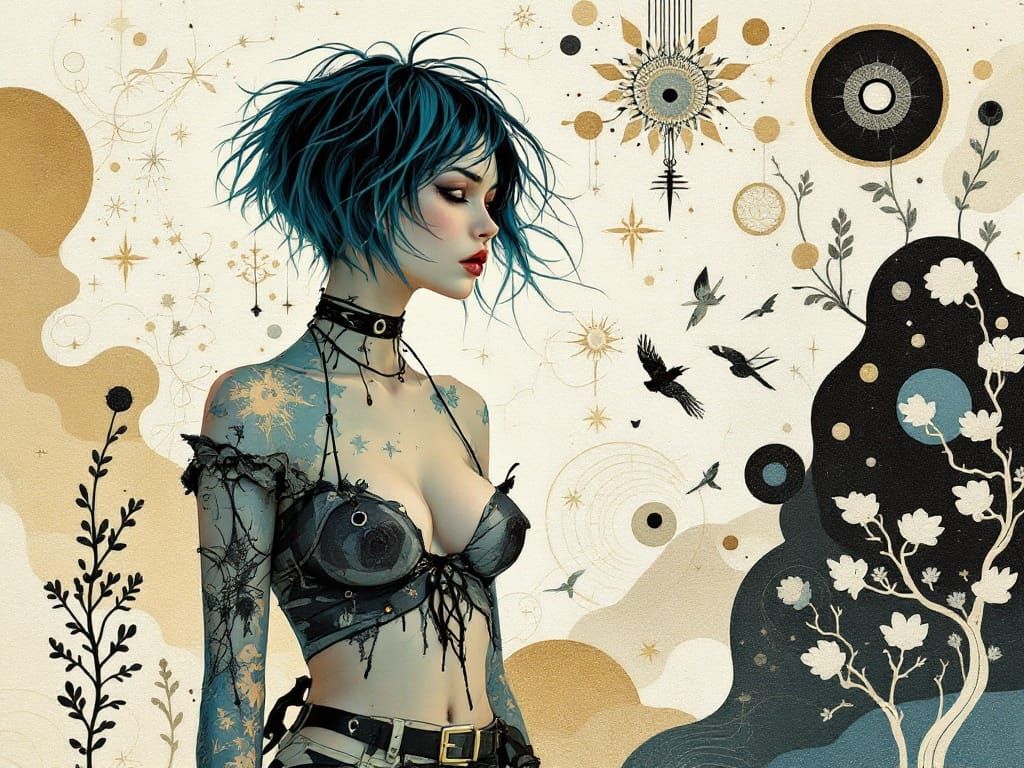 Enchanting Dreamscape with Art Nouveau Influences