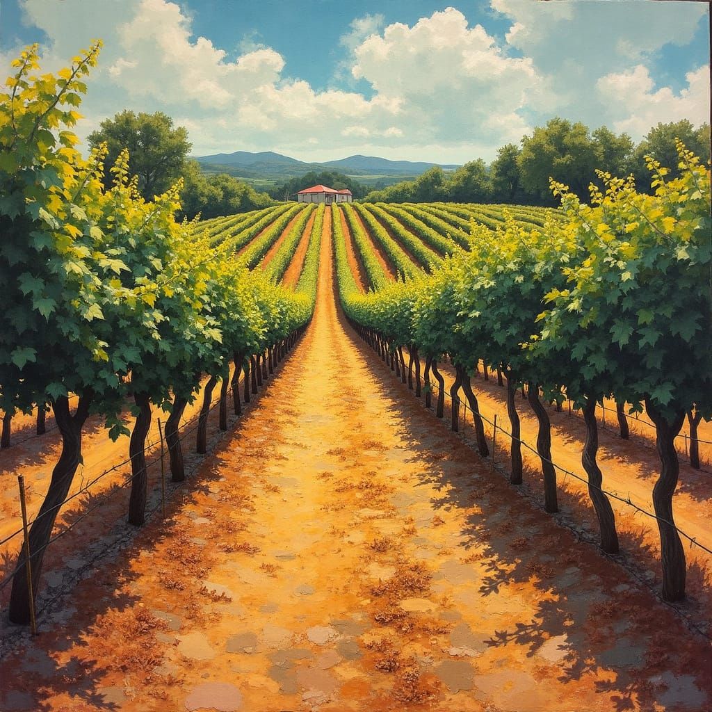 Vineyard in Fruiting Season: Surrealist Style