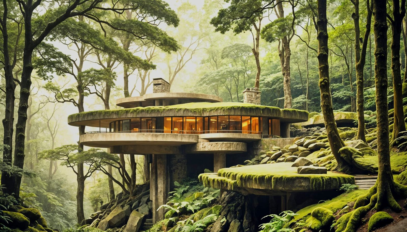 Organic Tree-Shaped House with Cantilevered Platform