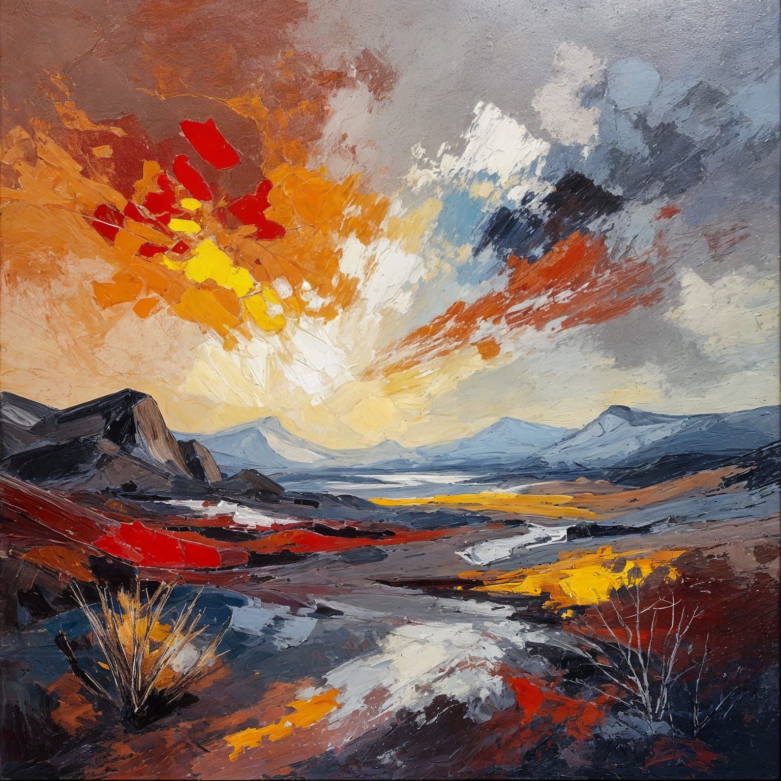 Desert Landscape: Impasto Oil Painting