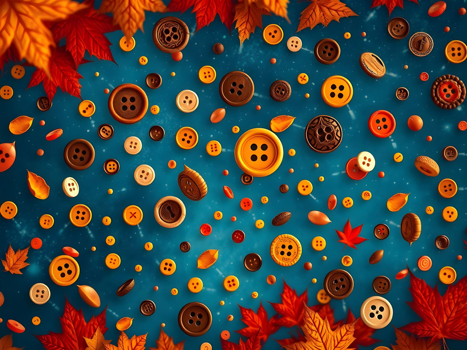 Intricately Detailed Buttons Fall from the Sky in Vibrant Au...