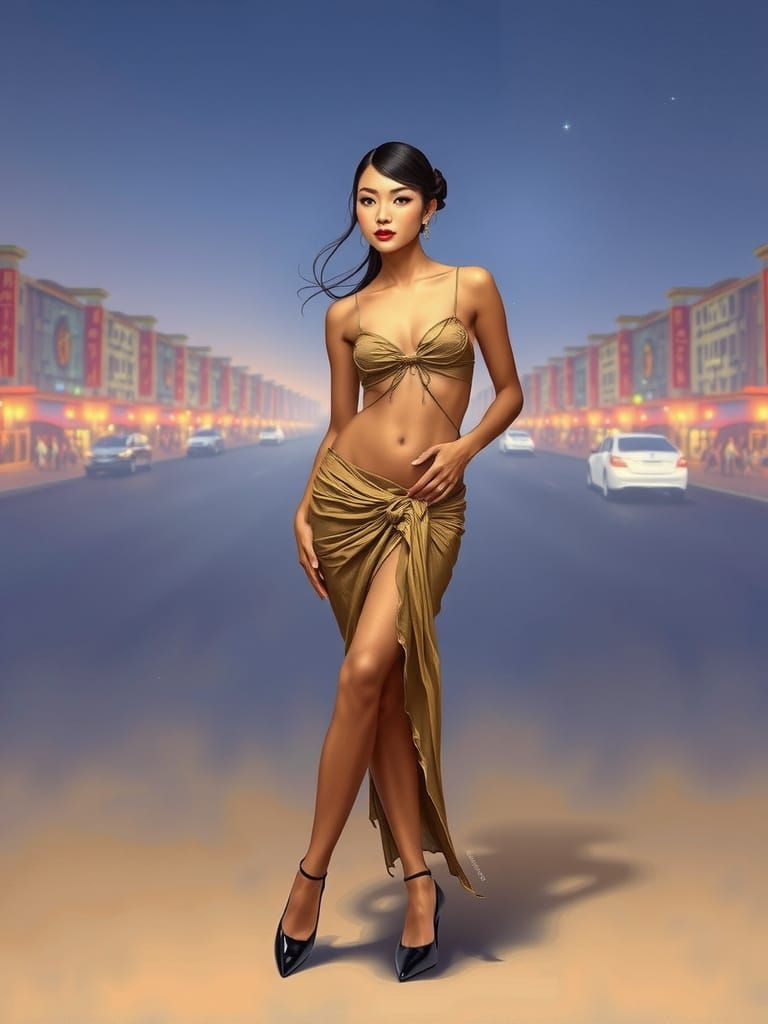 Hyperrealistic Woman in Ethereal Setting