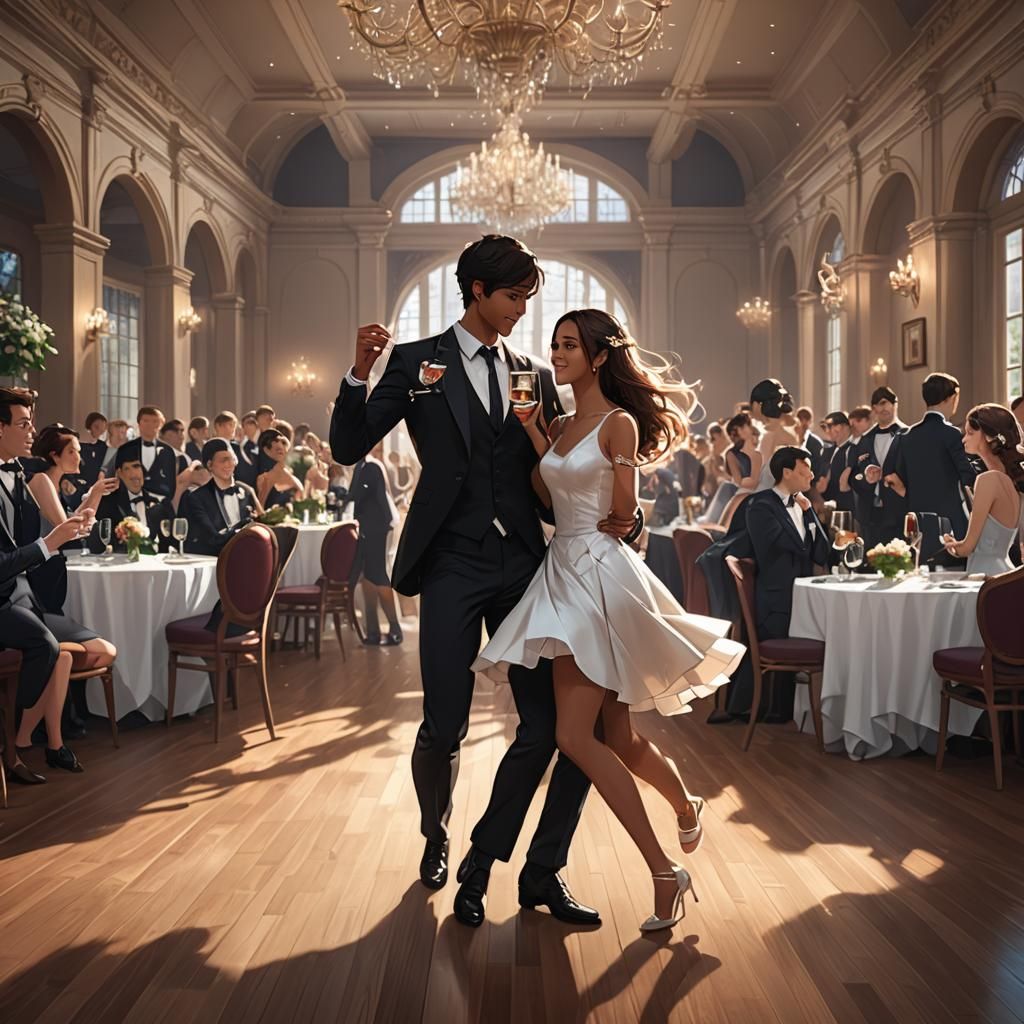 Anime Style Prom Dance in High Resolution