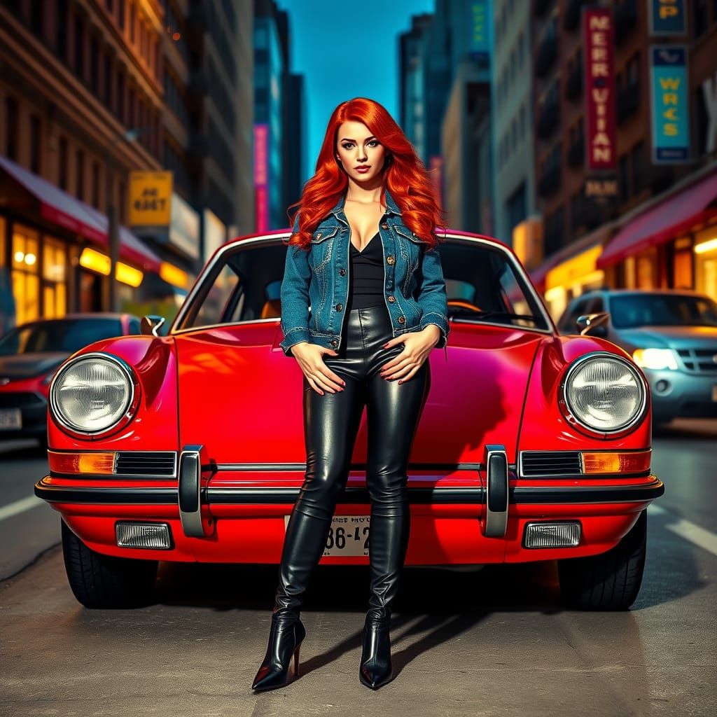 Sultry 70s Pinup Girl Stands Confidently in Front of a Class...