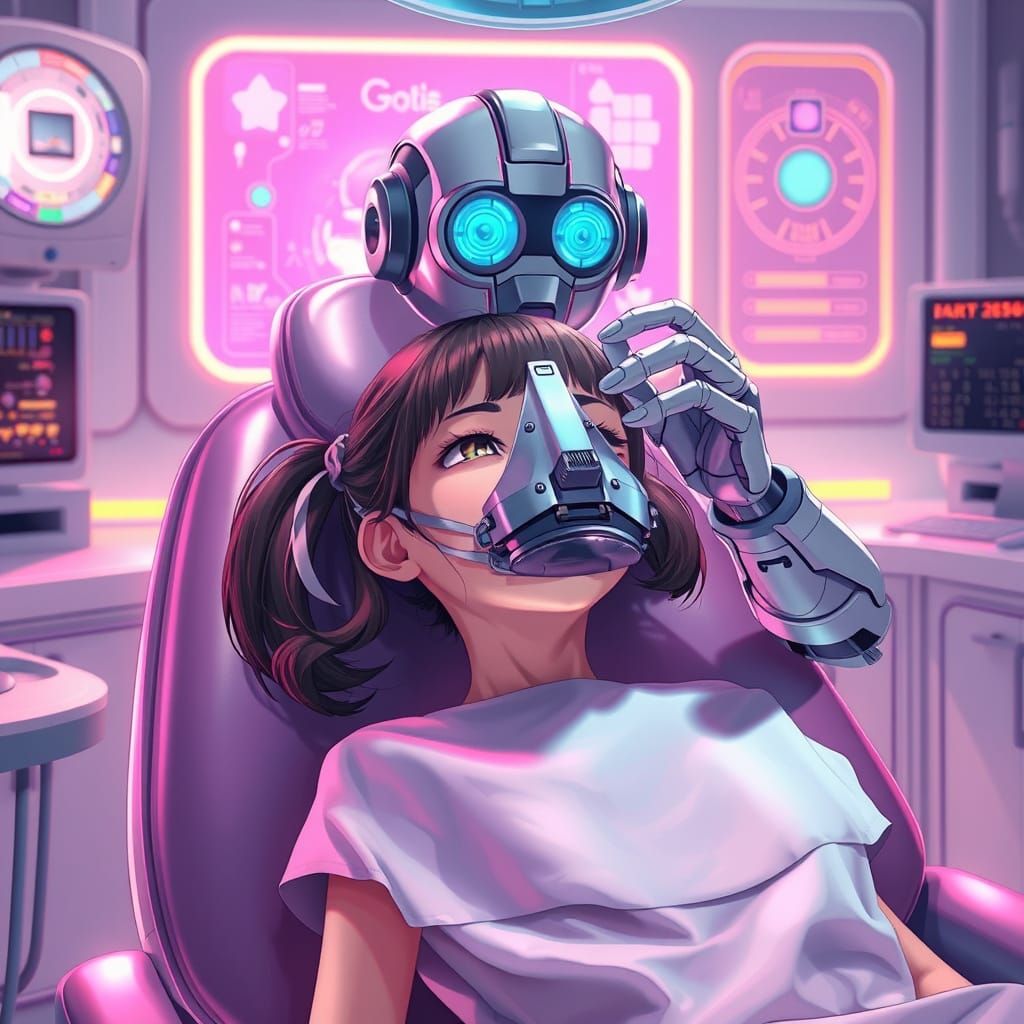 Dreamlike Dental Scene in Anime/Manga Style