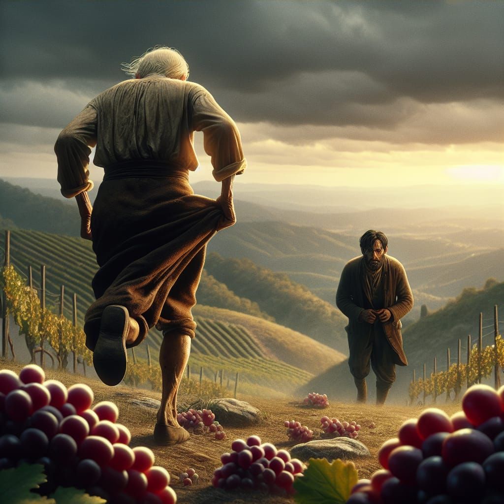 Emotional Reunion in Vintage Matte Painting