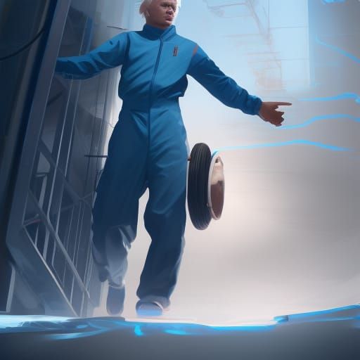 Blond Mechanic Concept Art in Art Nouveau Style