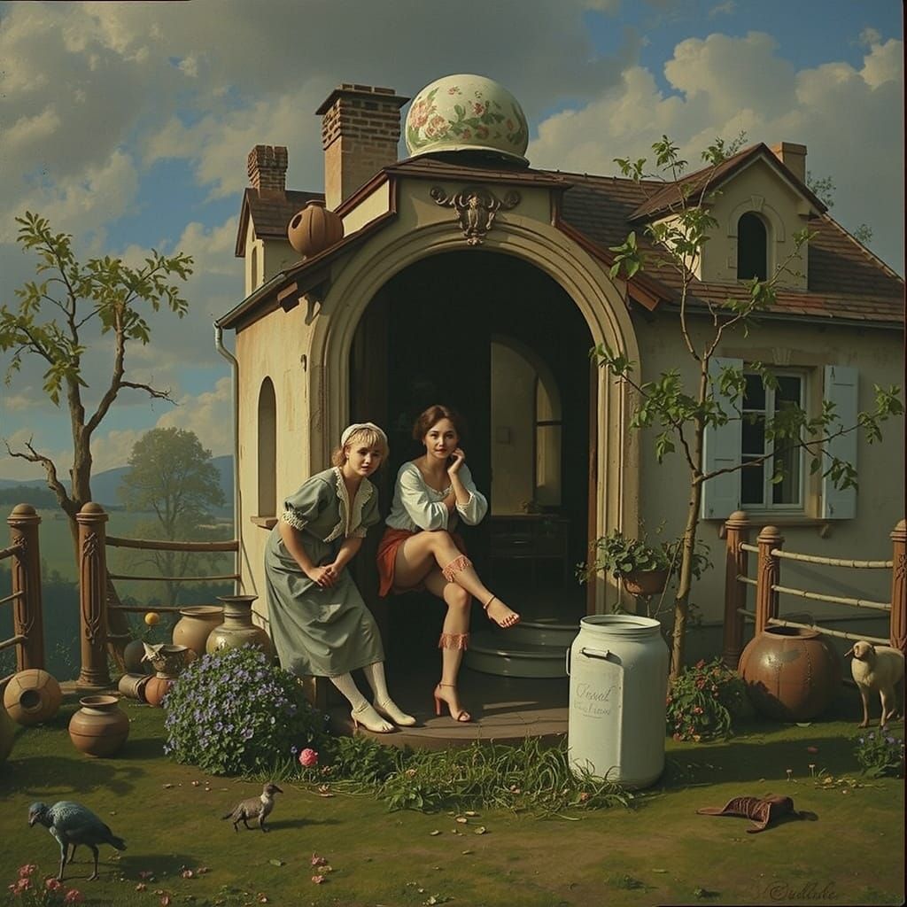 Elegant Figure in French Countryside, Photorealistic Hyperre...