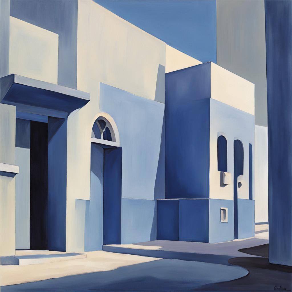 Saudi Arabian Cityscape in Precisionist Style