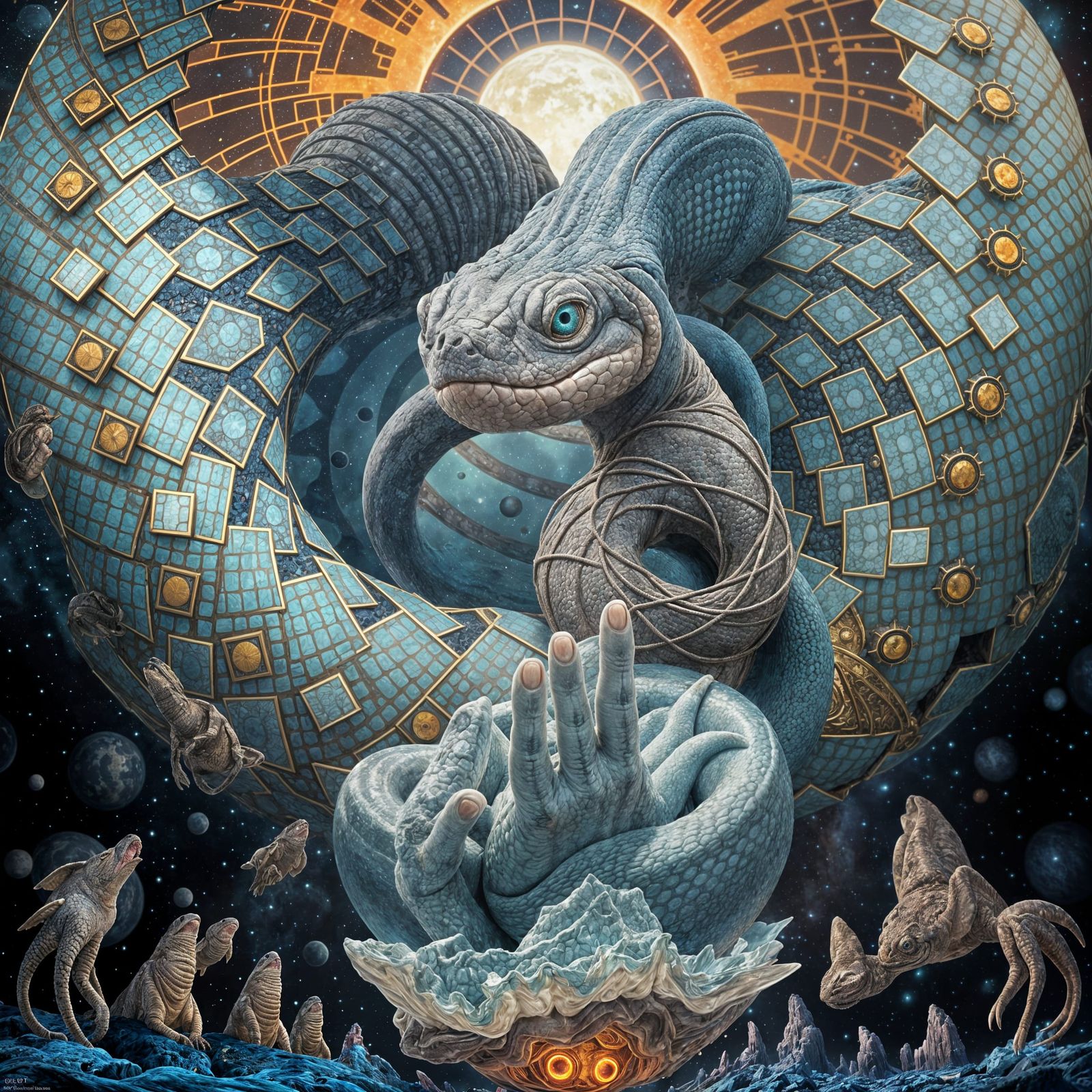 Surreal Cosmic Gods of Transhumanism in Deep Space