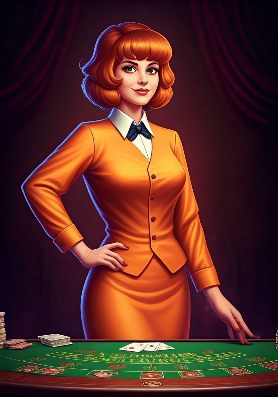 Velma Dinkley as Casino Croupier in Tuxedo Style