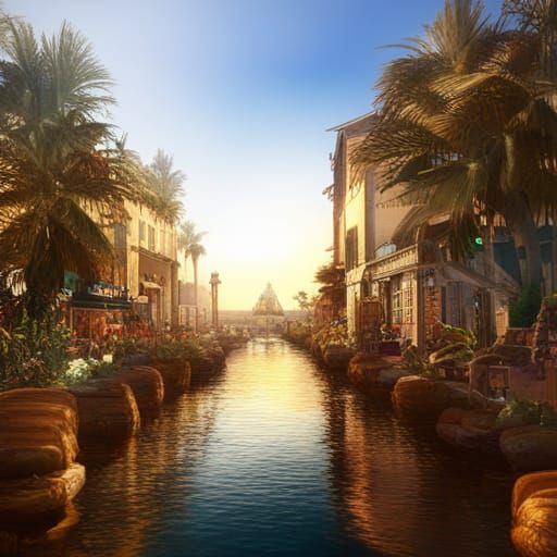 Egyptian Street Scene with Dynamic Lighting