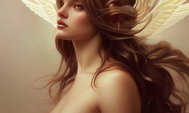 Ethereal Model Portrait in Art Nouveau Style