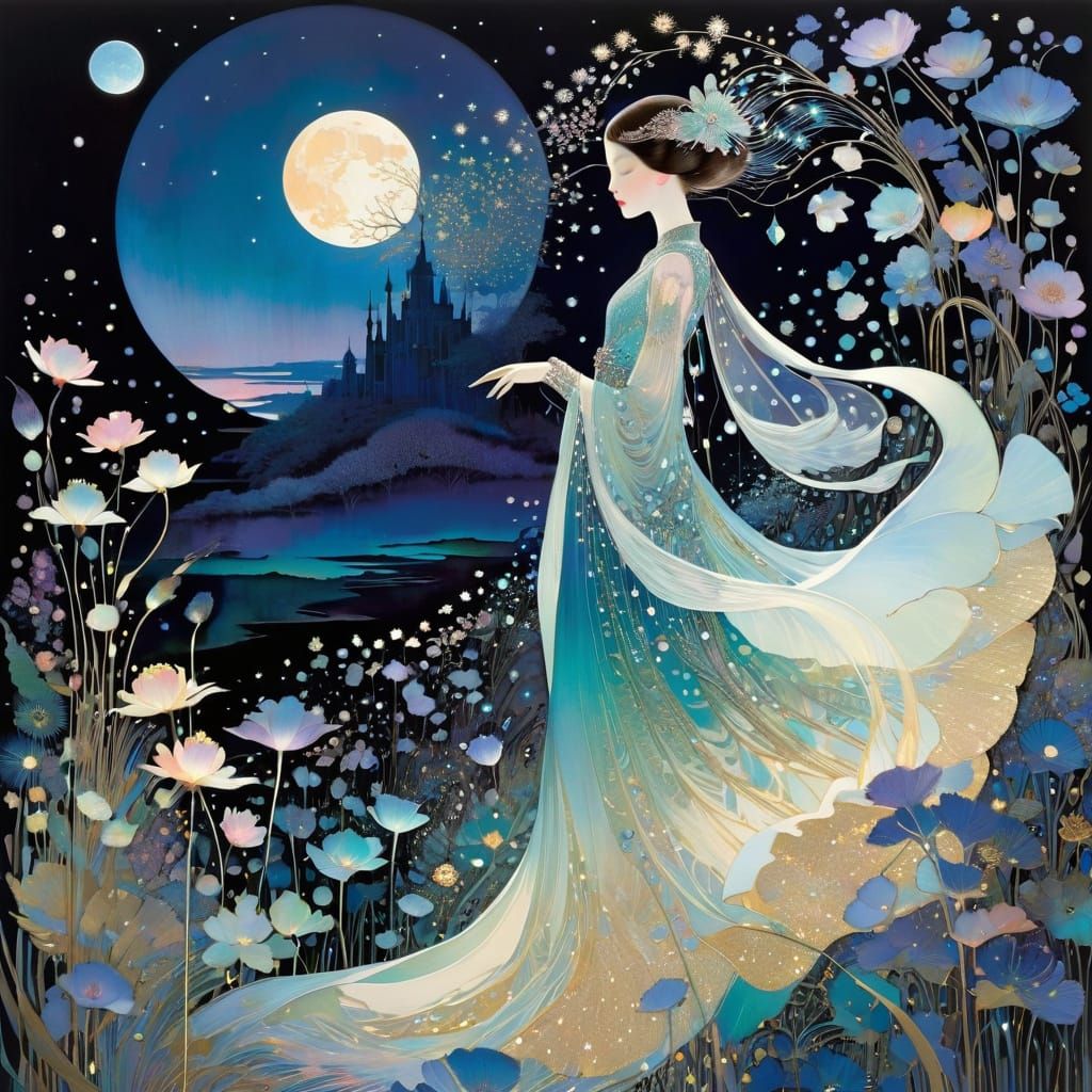 Enchanting Whispers of Nature: Art Nouveau Iridescence