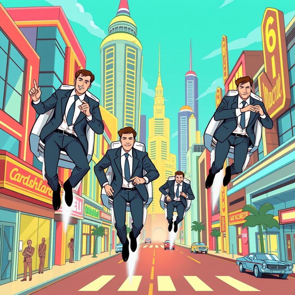 Sleek Futurists Zoom Through Retro-Futuristic Cityscape in C...