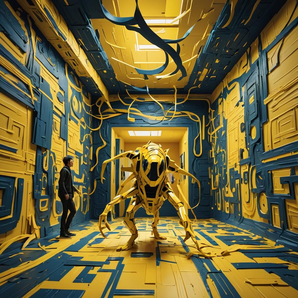 Tape Creature in Endless Yellow Room: Concept Art