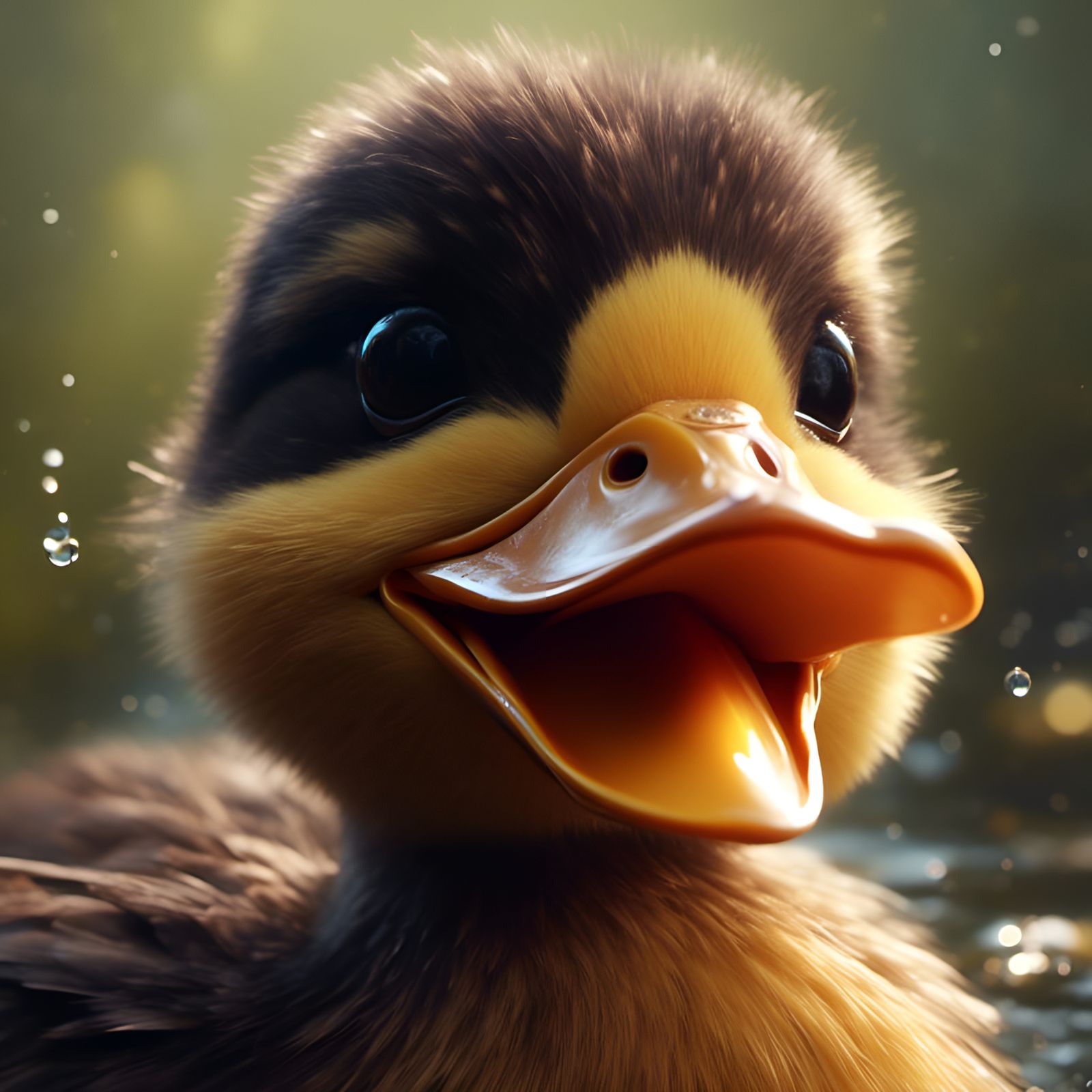 Adorable Laughing Duck in Digital Art Style