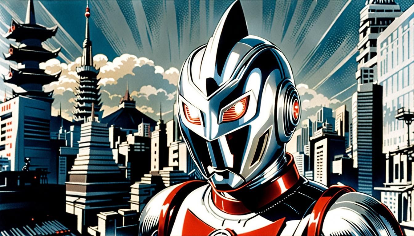 Ultraman in Action: Detailed Illustration